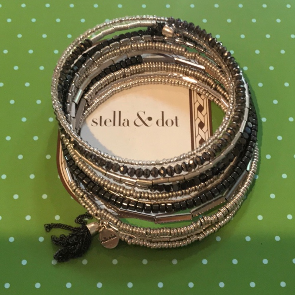 Stella & Dot Celine Wrap Bracelet Silver